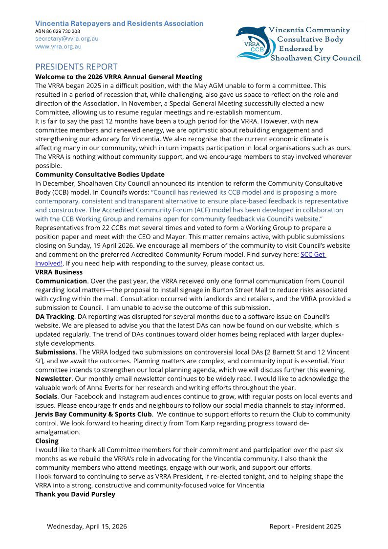 You are currently viewing Presidents Report 2025